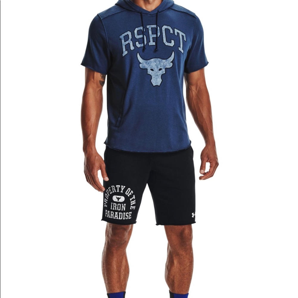Mens Project Rock Short Sleeve Hoodie